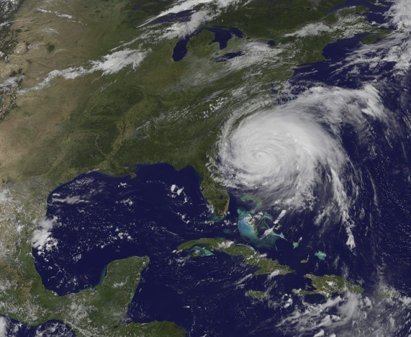 Satellite view of a hurricane over Florida Satellite view of a hurricane over Florida
