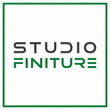 Studio Finiture logo in gray and green with leaf icon and tagline “Superfici continue eco-sostenibili”