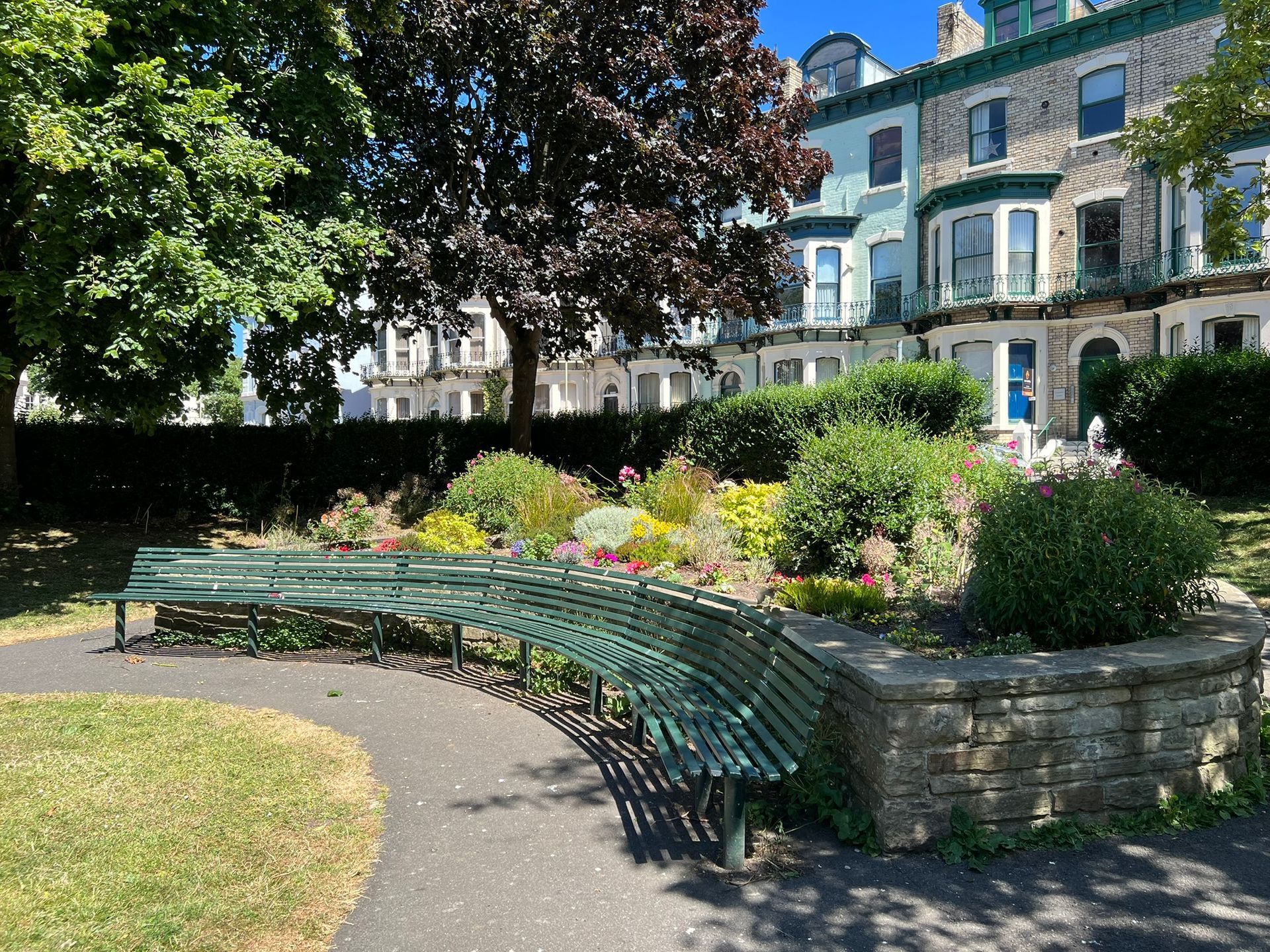 St Martin’s Square in bloom, directly outside Carlton House Guesthouse in Scarborough.