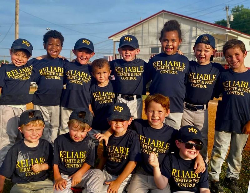 Mt. Pleasant Dixie Youth Baseball team sponsored by Reliable Termite & Pest Control