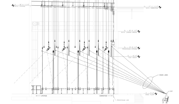 A&A Engineering - Projection screen installation and stage rigging for a high school performance center image 2