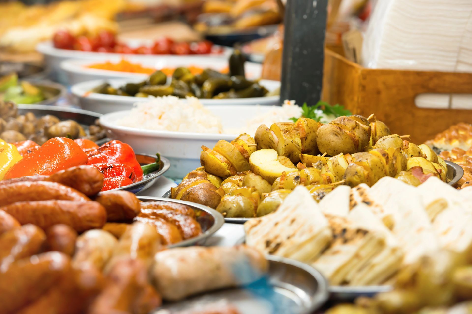banco gastronomia con prodotti locali e a km 0