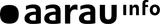 Schwarzes „aarau info“-Logo auf weißem Hintergrund