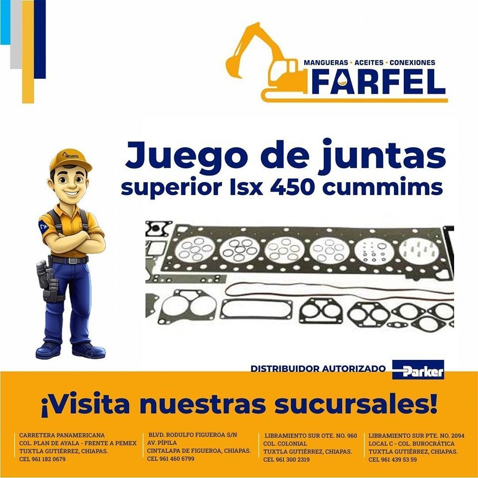 A poster that says juego de juntas superior lsx 450 cummins
