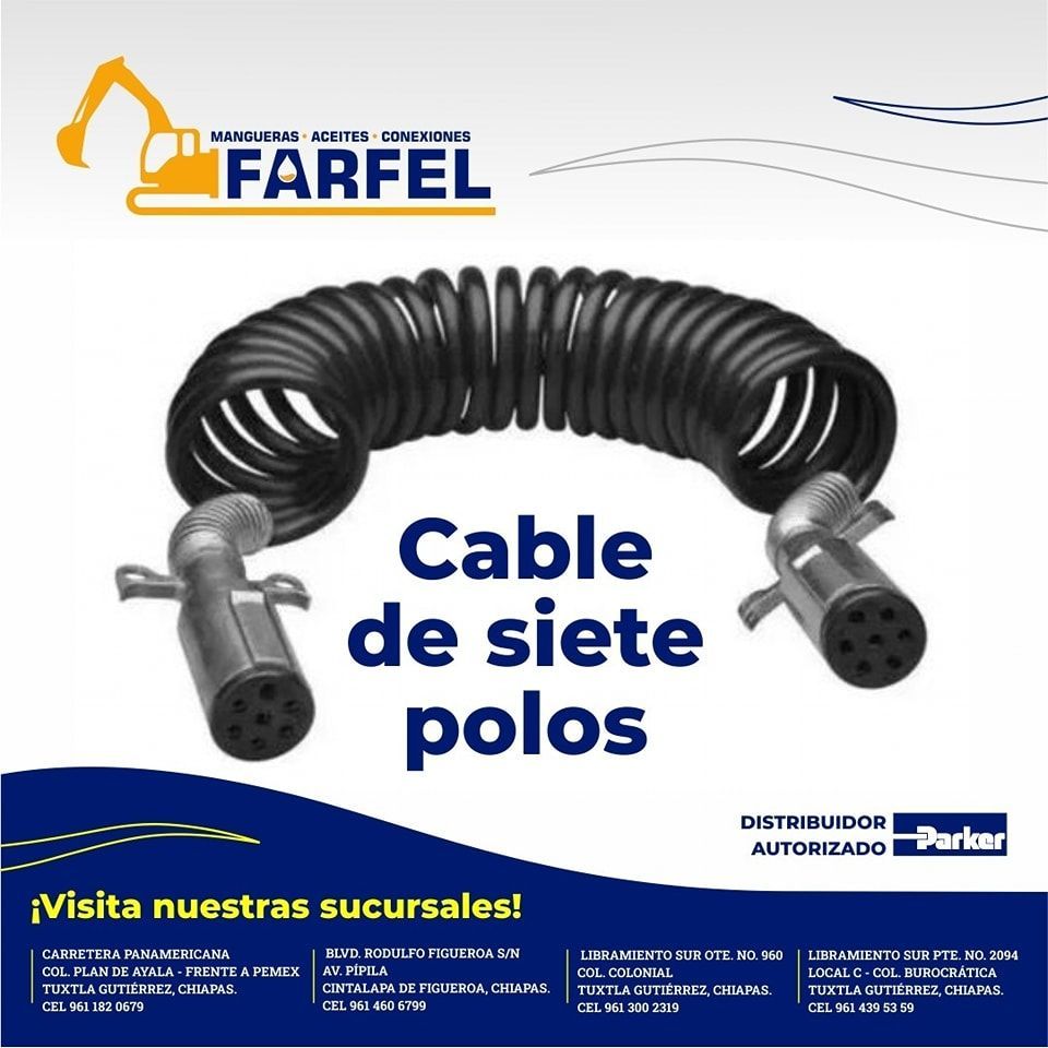 Un anuncio de postes de la serie de cables de farfel