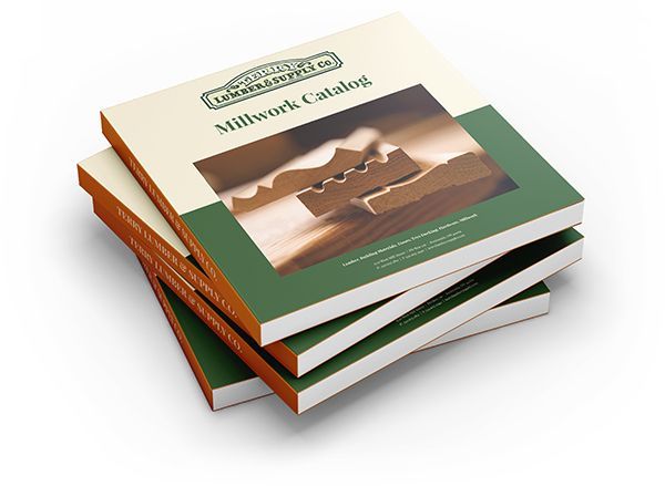 Three books stacked on top of each other with the title millwork catalog