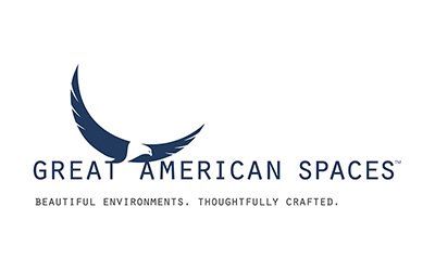 The logo for great american spaces is a bird with wings flying in the air.