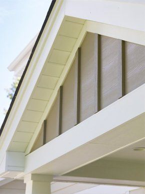A close up of the roof of a house