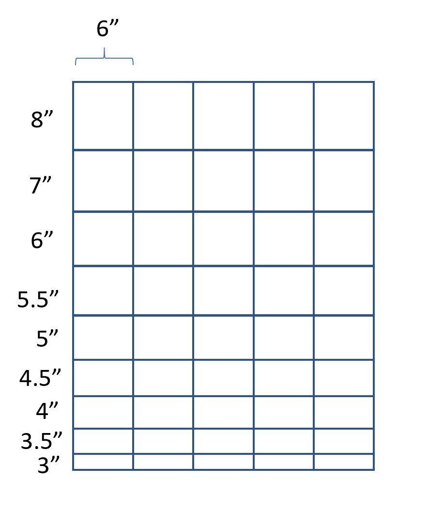 A graph showing the height of a person in inches.
