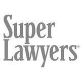 Super Lawyers logo in gray text on white background.