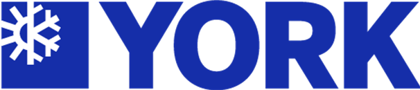 YORK logo in blue with a white snowflake icon on a blue square.