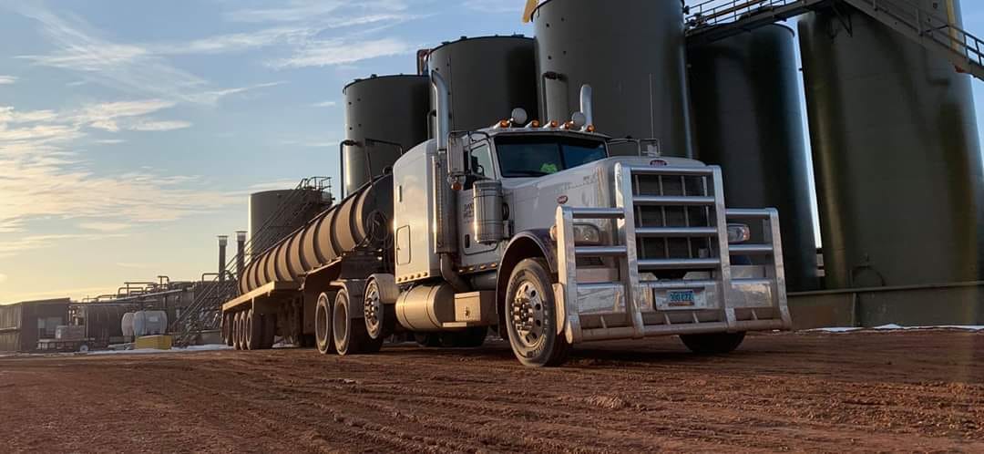 Loaded truck on the road