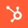 White, stylized network icon on a square orange background.