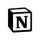 Notion logo: a black and white cube with the letter 