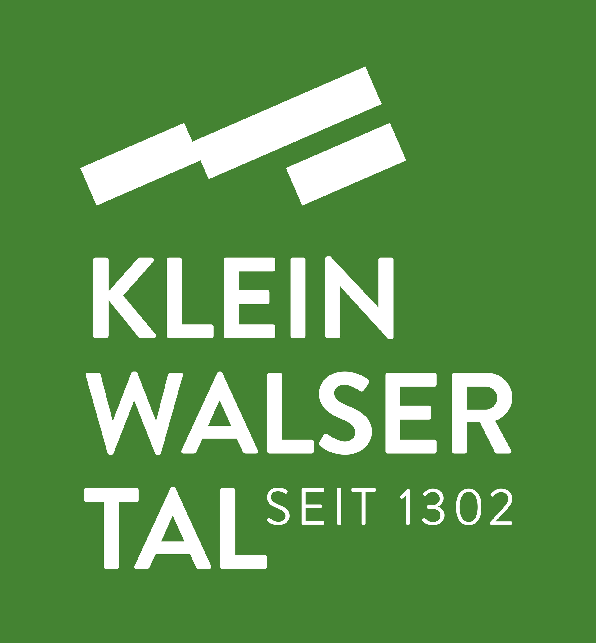 A green and white logo for klein walser tal