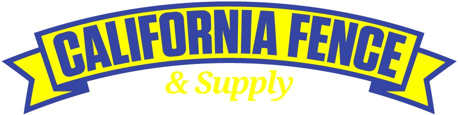 California Fence & Supply logo in blue and yellow with a fence graphic.
