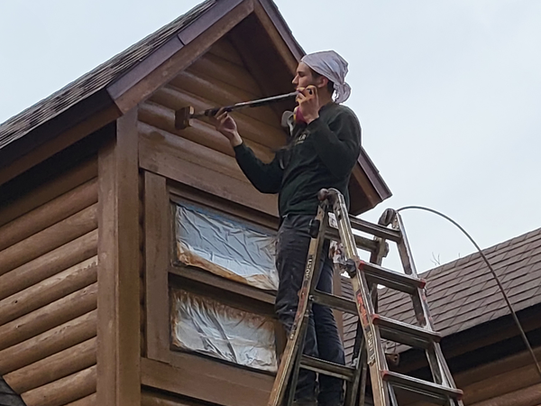 Log Cabin Staining