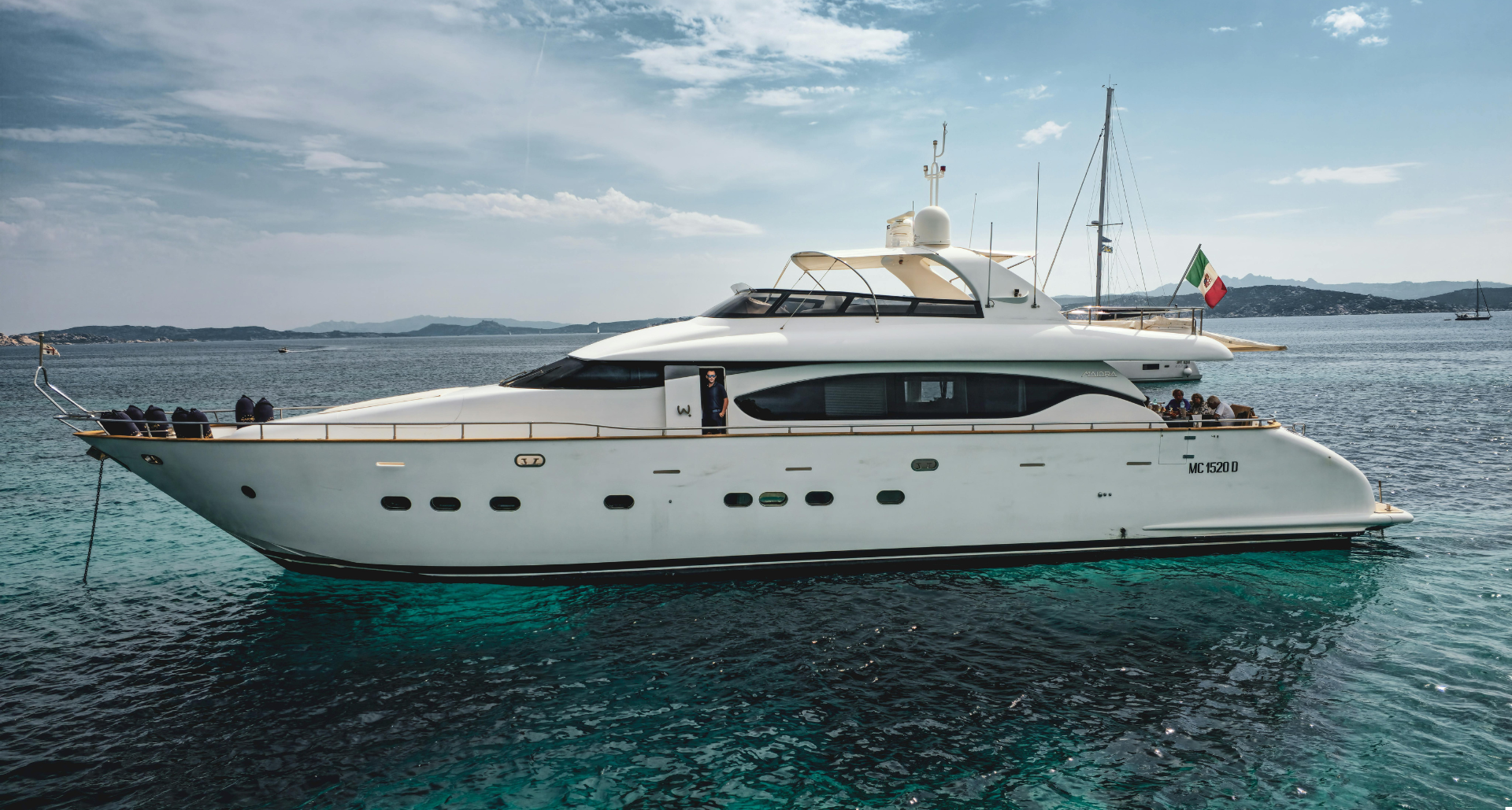 Luxury yacht sailing on the sea