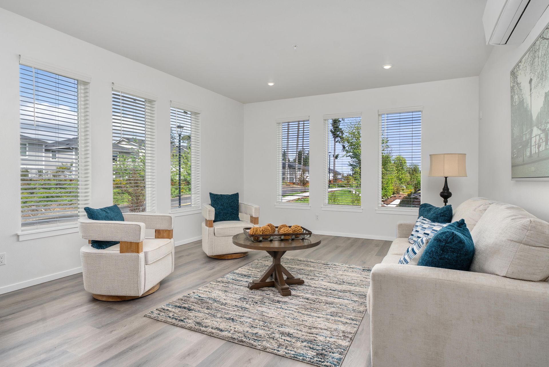 Spacious living room at Blueberry Apartments rentals Port Orchard.