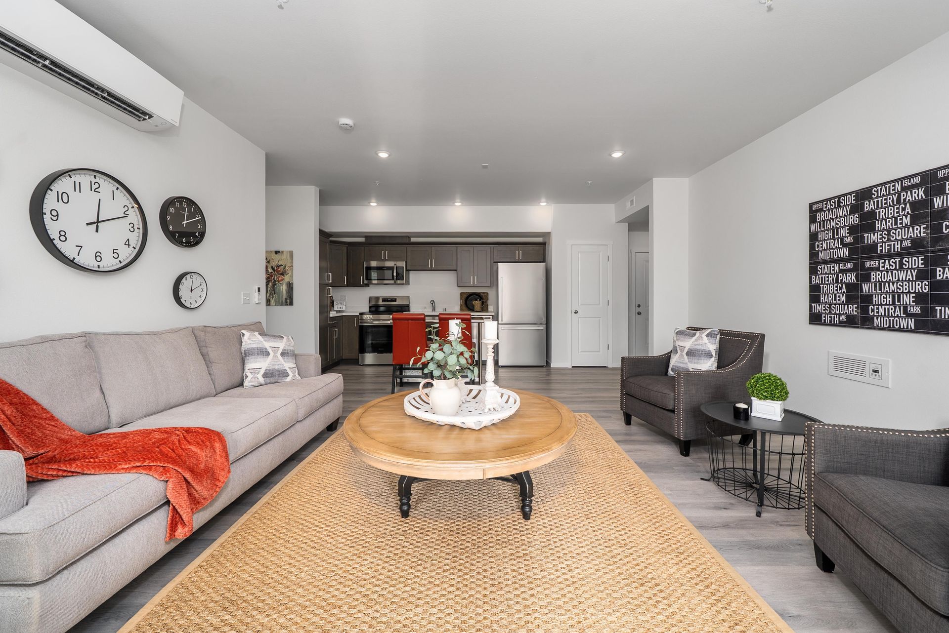 Living room with seating at Blueberry Apartments rentals in Port Orchard
