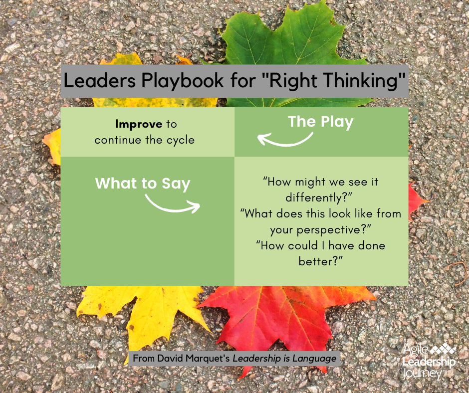 A leader 's playbook for right thinking is shown