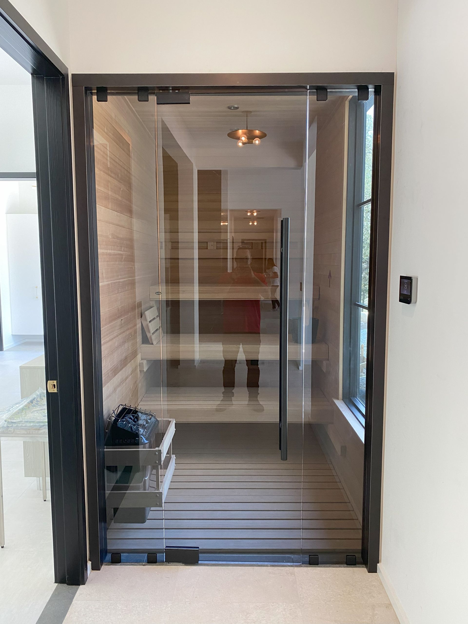Commercial office with glass walls and doors