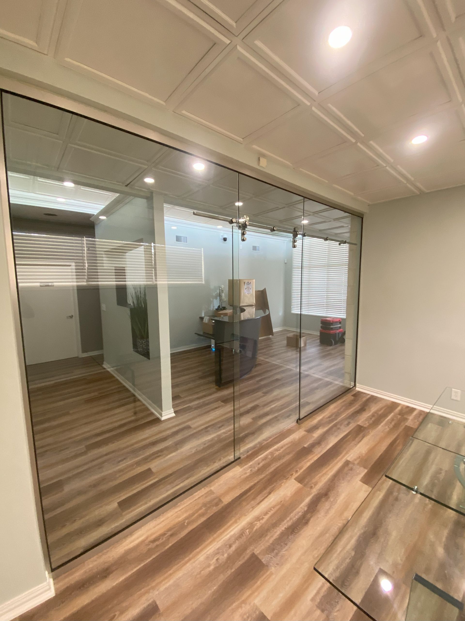 Glass finish-out for professional workspace