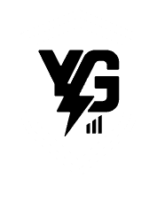 YG 標誌中間有一道閃電，下方有三條豎線。