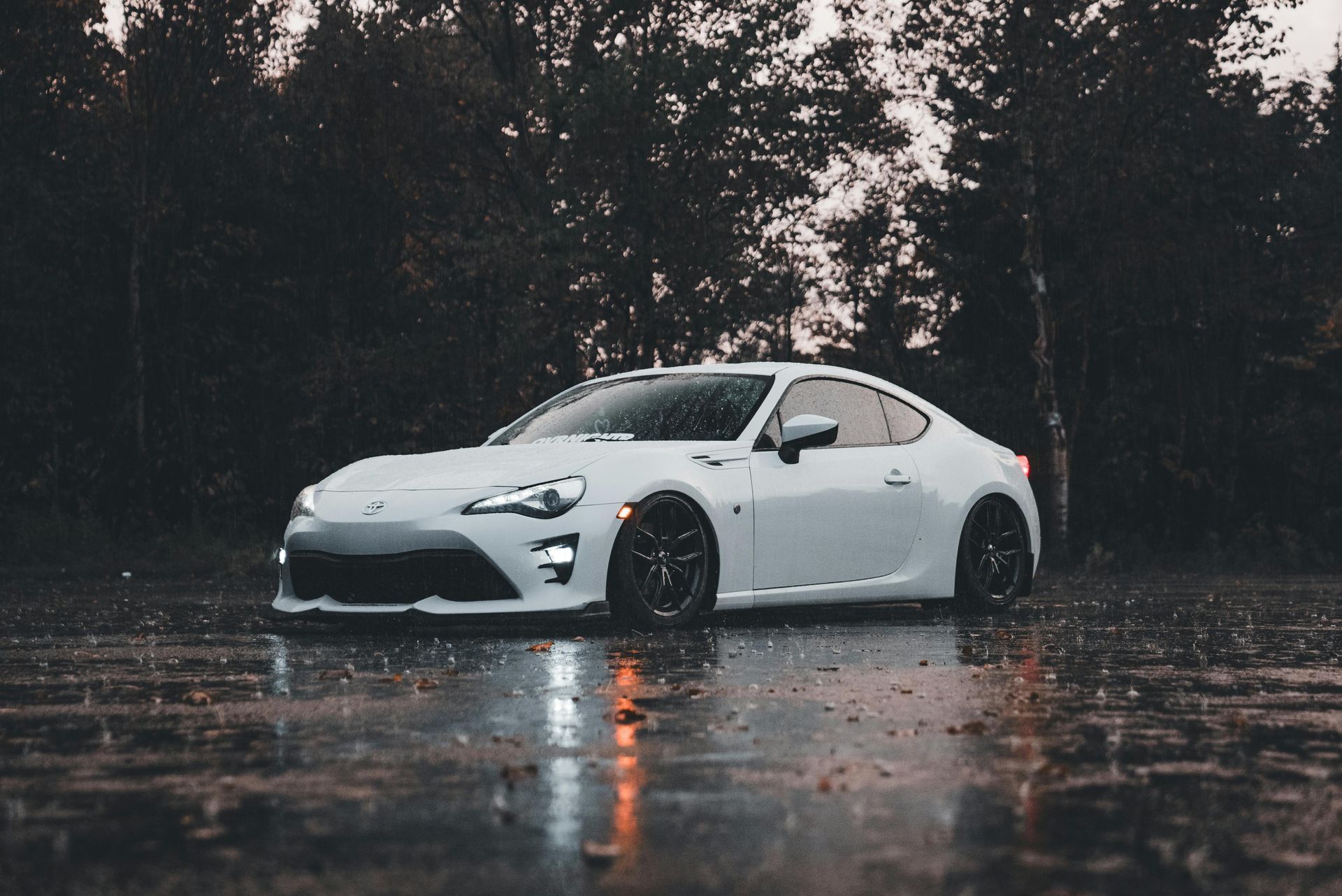rain on car