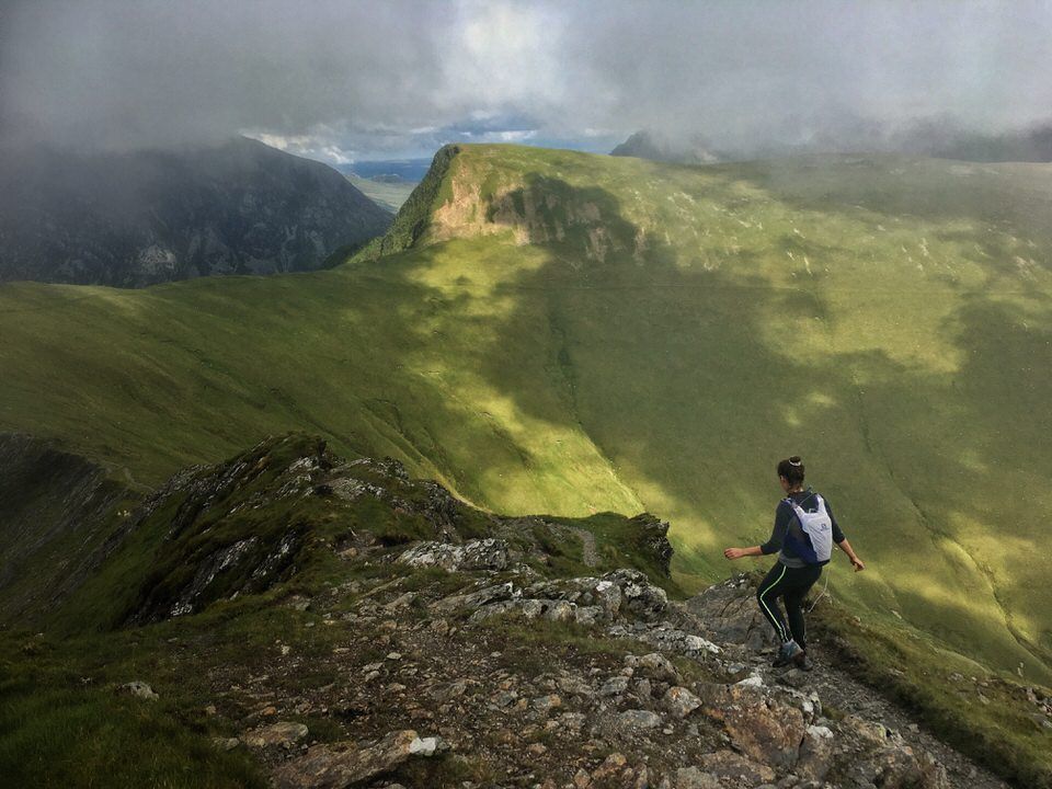 Runner high in the mountains