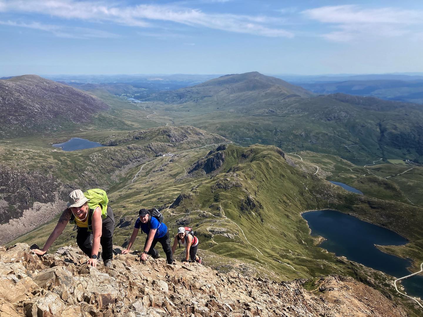 Scramblers on Crib Goch Ridge