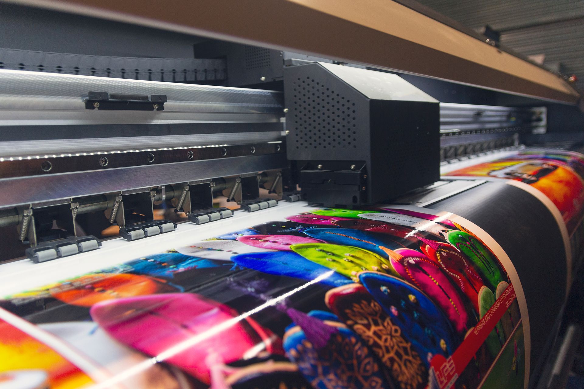 Wide-format printer producing a full-color