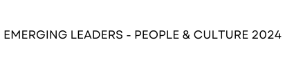 The word emerging leaders is on a white background.
