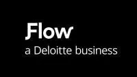 The logo for flow a deloitte business is on a black background.