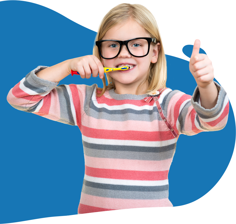 Little Girl Brushing Her Teeth — Bunbury WA — FADC Dental Group Little Girl Brushing Her Teeth — Bunbury WA — FADC Dental Group