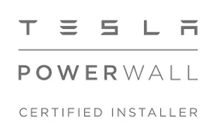 Tesla Powerwall Certified Installer logo: Tesla text above