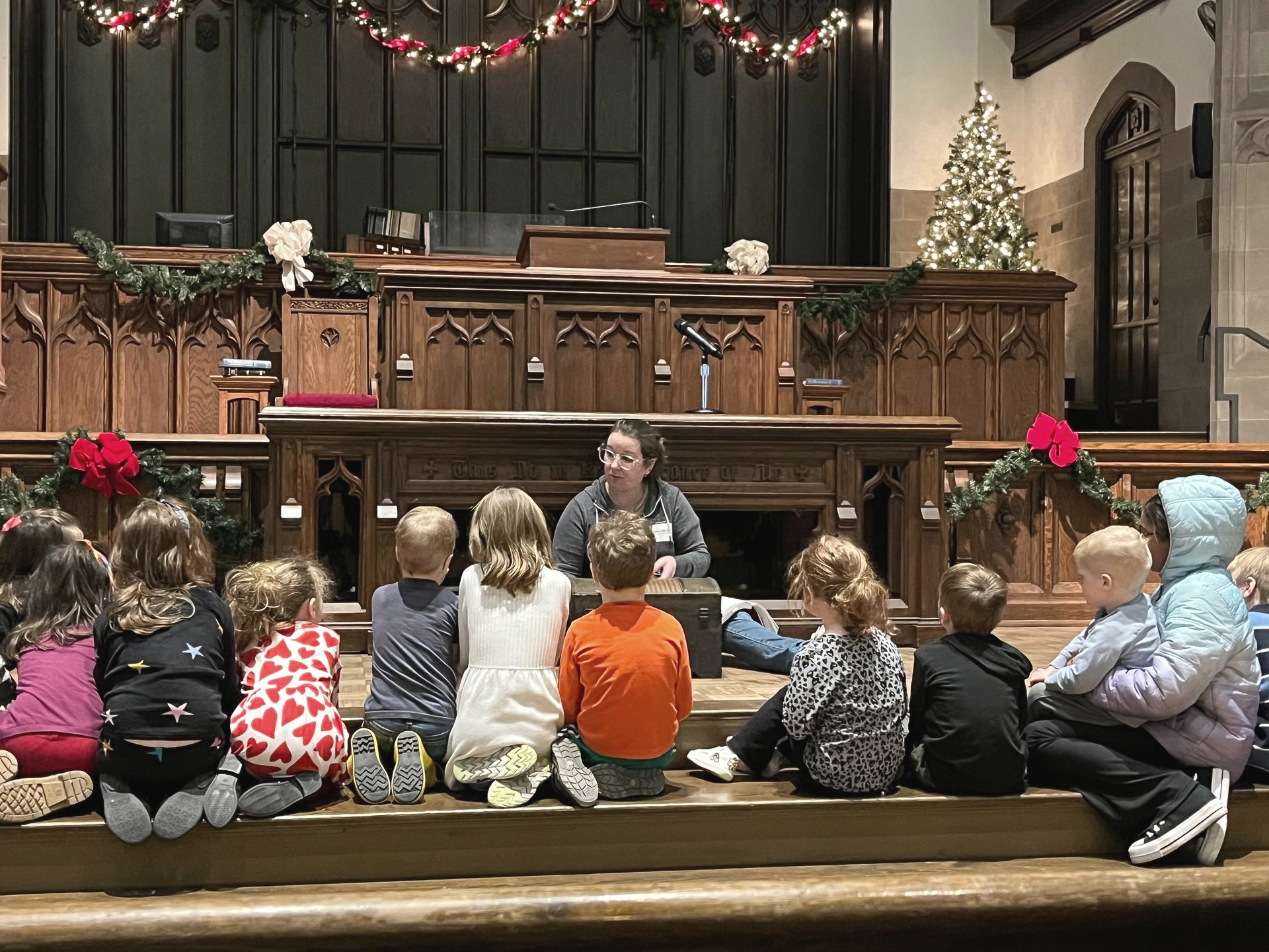 kids listening to a talk