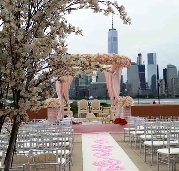 Outdoor wedding setup