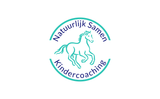 Logo: Turquoise horse within a circle,