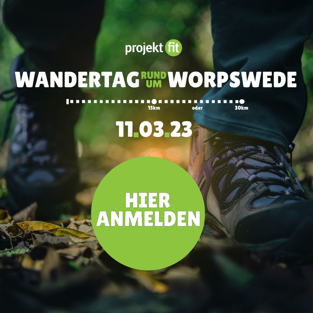 Plakatwerbung für den Wandertag vom 11.03.2023. Zu erkennen ist ein enger Bildausschnitt von Wanderschuhen.
