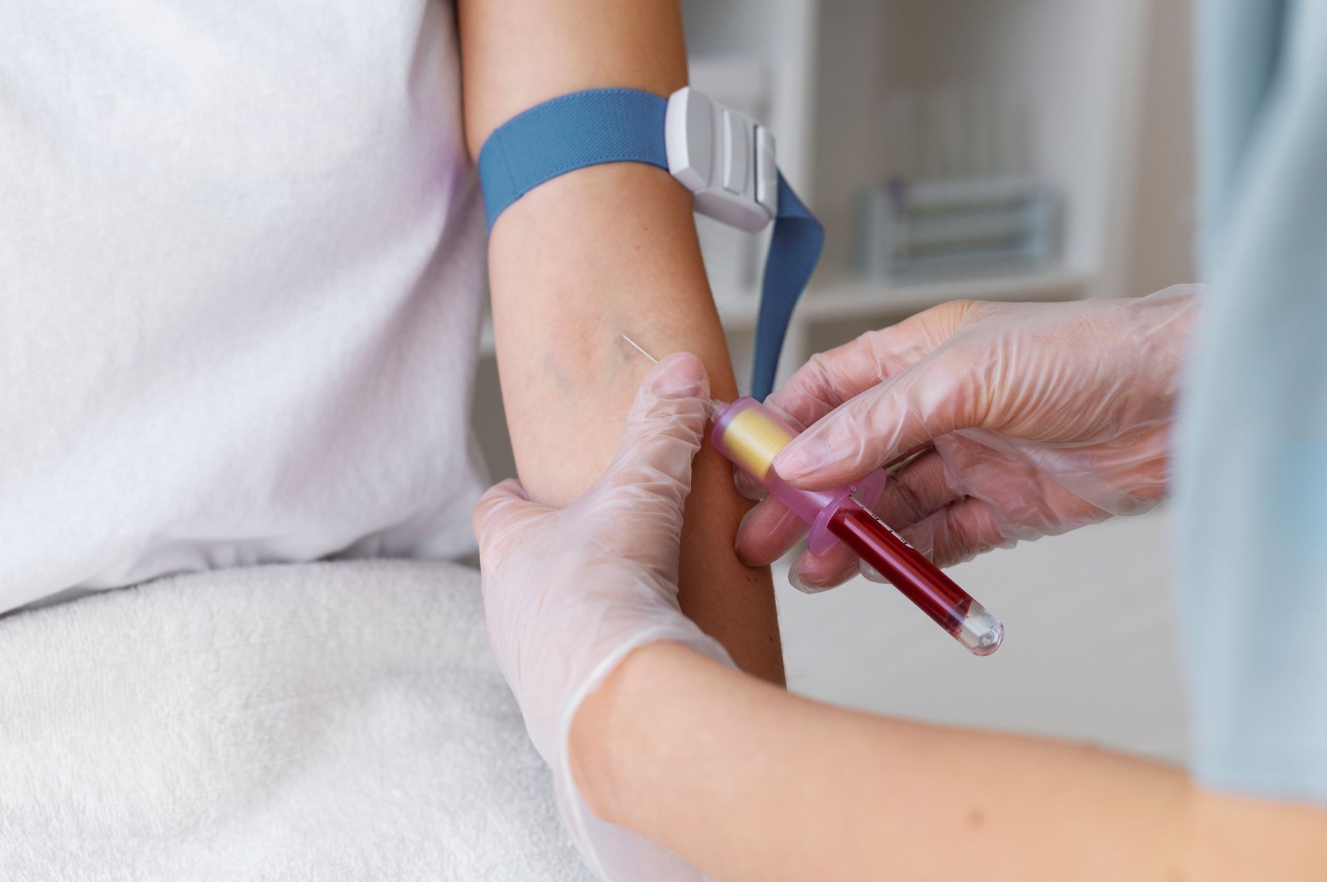 a blood draw happening
