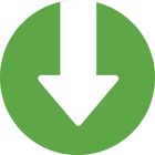 Green circular icon with a white downward arrow