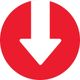 Red circle with a white downward arrow icon
