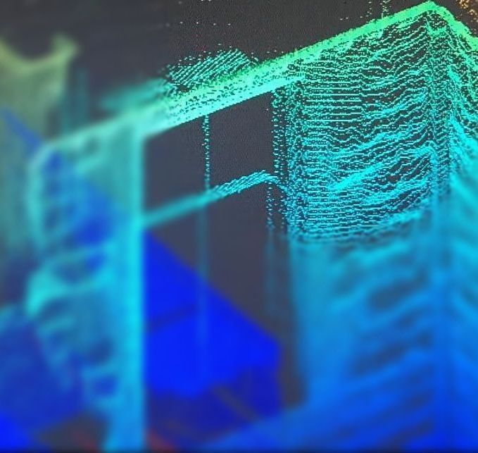 3D laser scan point cloud of a building used for a measured building survey