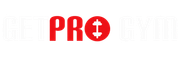 GETPRO GYM-logo in zwarte, rode en witte tekst