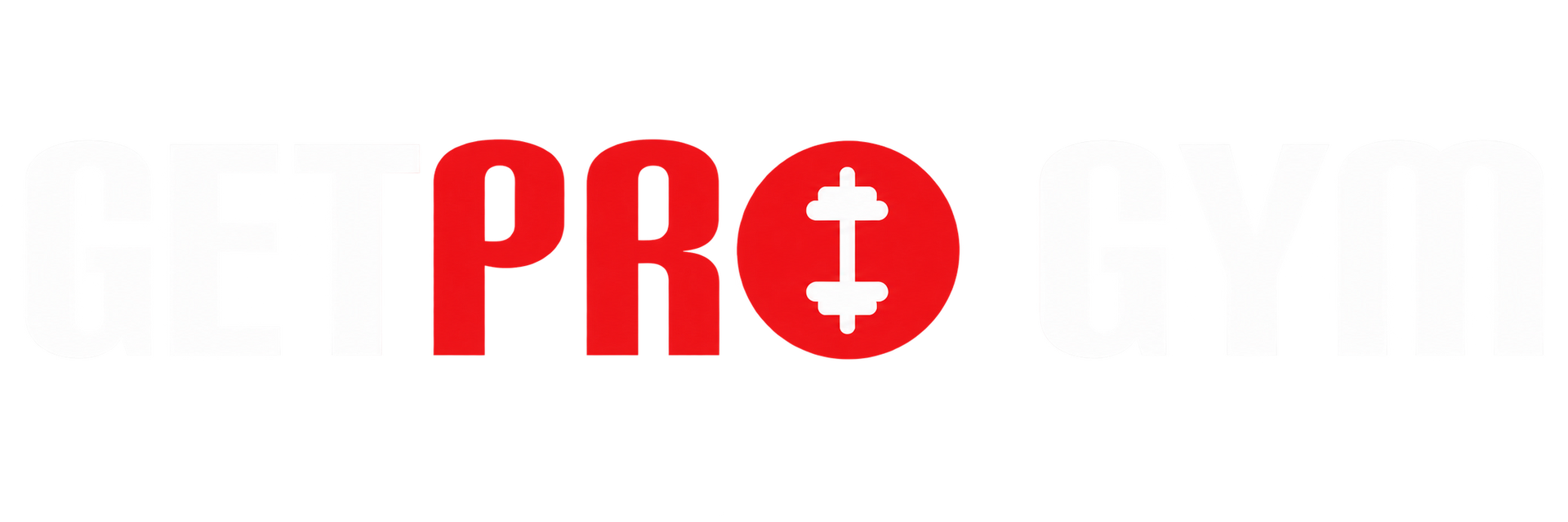 GETPRO GYM-logo in zwarte, rode en witte tekst