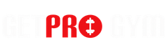 GETPRO GYM-logo in zwarte, rode en witte tekst