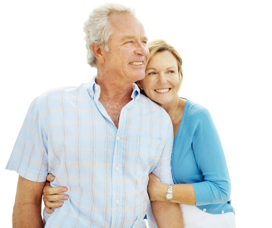 A man and woman are posing for a picture and the woman is wearing a watch