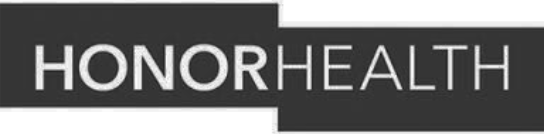 A black and white logo for honor health