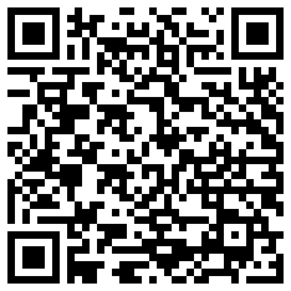 A black and white qr code on a white background.